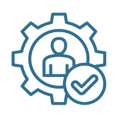 Icône représentant un accès rapide à des services d’expertise et un accompagnement client flexible.