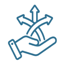 Icône représentant une gestion simplifiée de l’intégration, de la contractualisation et du cycle de vie des experts.